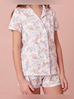 LoveShackFancy x Roller Rabbit Rosa Beaux Monkey Pajama Set